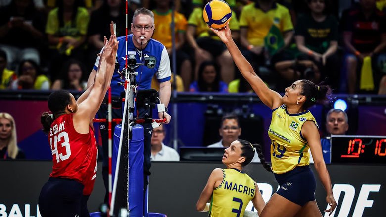 Đội hình vô danh của bóng chuyền Mỹ thua trắng Brazil ở Volleyball Nations League 2025