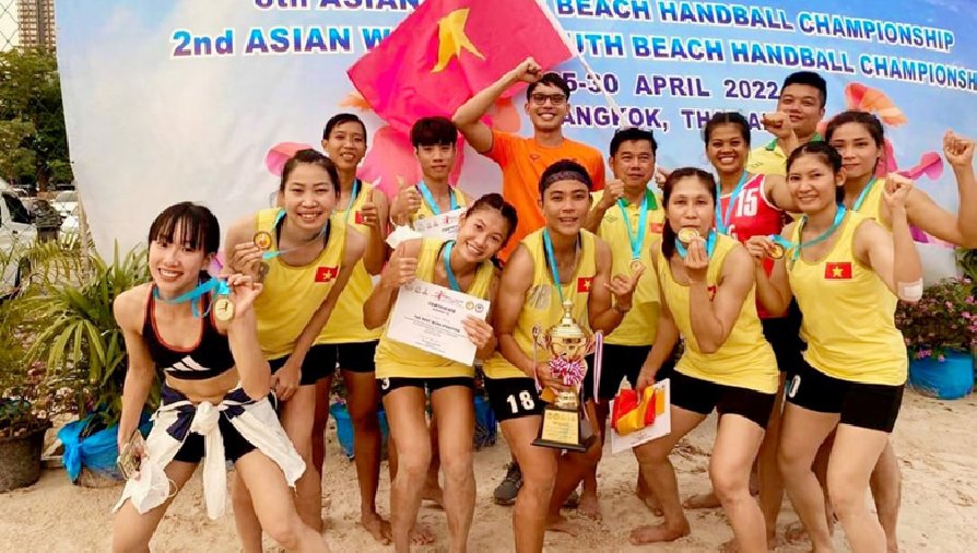 Bóng ném bãi biển nữ Việt Nam vô địch châu Á, giành suất dự 2 giải thế giới