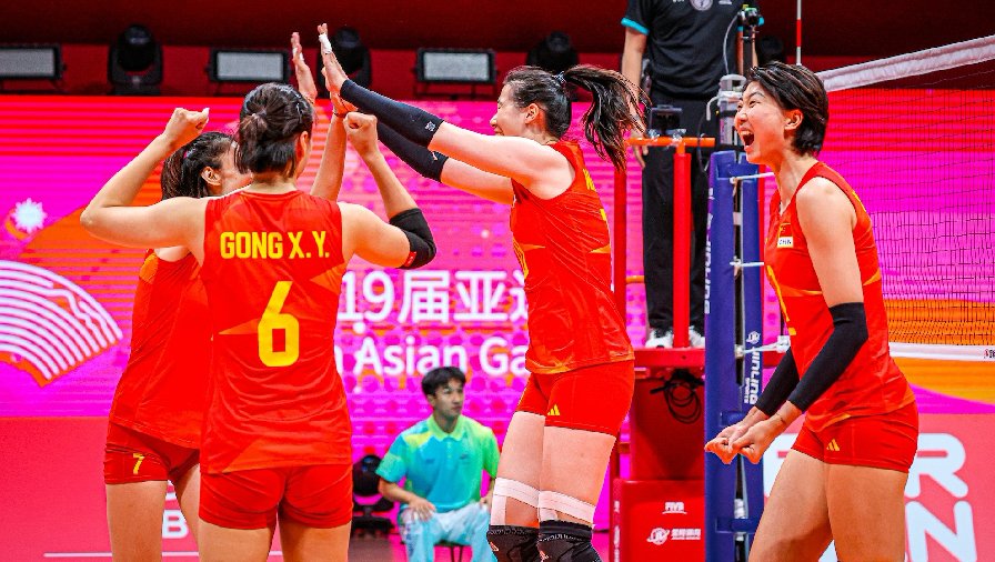 Tuyển bóng chuyền nữ Trung Quốc giành HCV ASIAD 19 sau khi 'vùi dập' Nhật Bản
