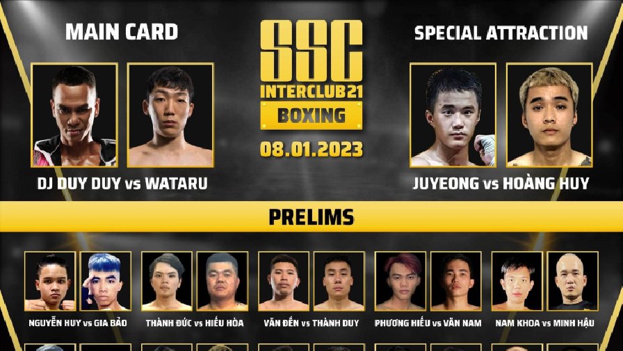 Xem trực tiếp Boxing SSC Interclub 21 ở đâu, kênh nào?
