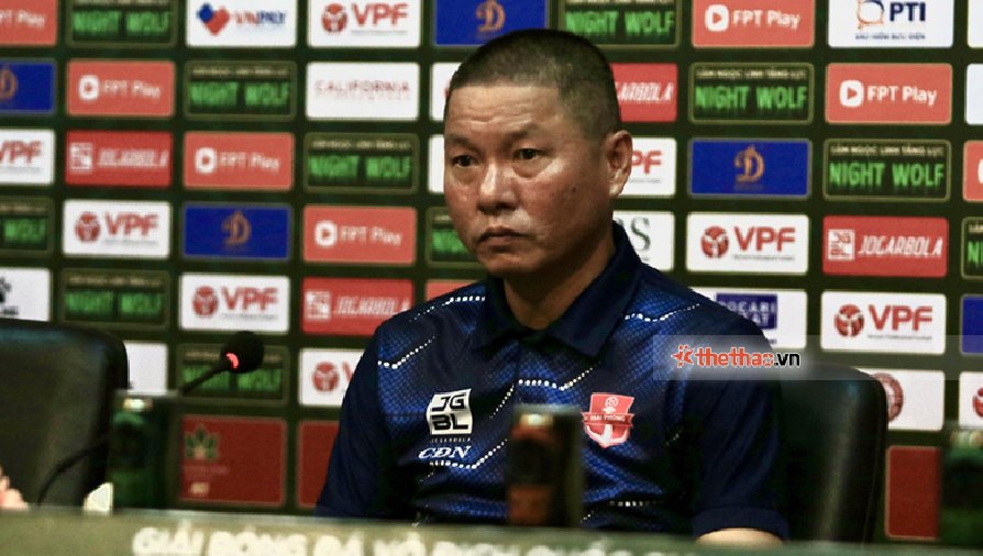 HLV Chu Đình Nghiêm: Cầu thủ Hải Phòng đã vượt qua ốm đau để giành chiến thắng