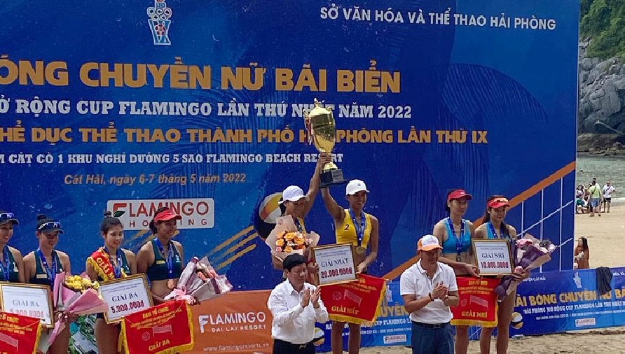 Tuyển bóng chuyền bãi biển Việt Nam vô địch giải đấu tại Hải Phòng
