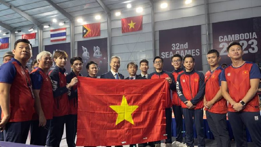 Dàn hot boy TDDC Việt Nam bảo vệ thành công HCV SEA Games nội dung đồng đội
