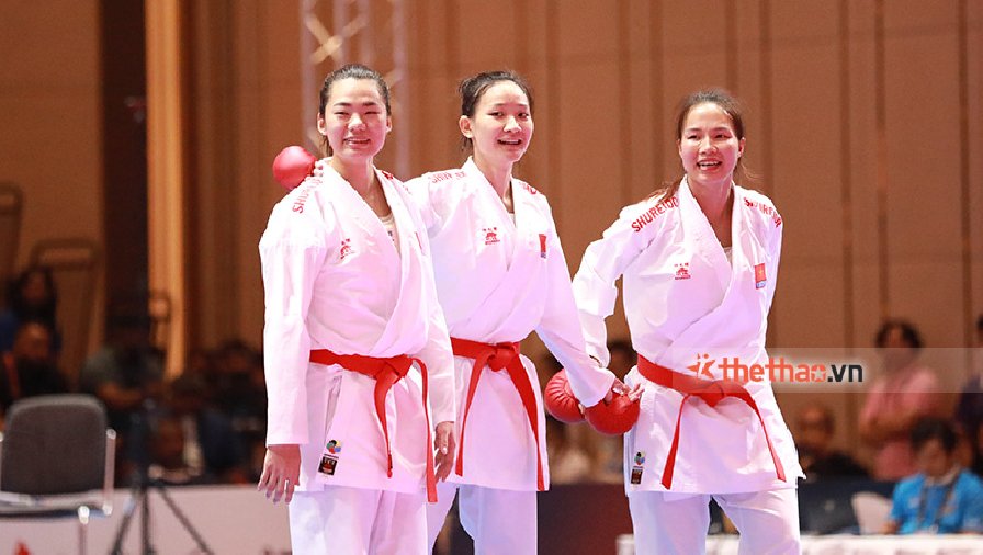 ĐT Karate nữ Việt Nam tập cùng nhau tới chảy máu để giành HCV SEA Games