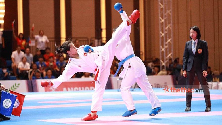 Karate Việt Nam bảo vệ thành công HCV Kumite đồng đội nữ SEA Games 32
