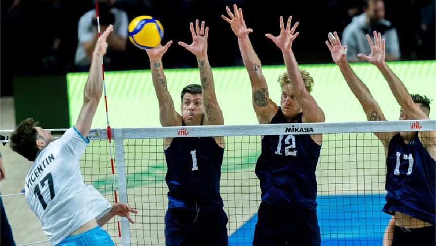 Tuyển bóng chuyền nam Mỹ thua cay đắng Argentina ngay trên sân nhà ở Volleyball Nations League 2023