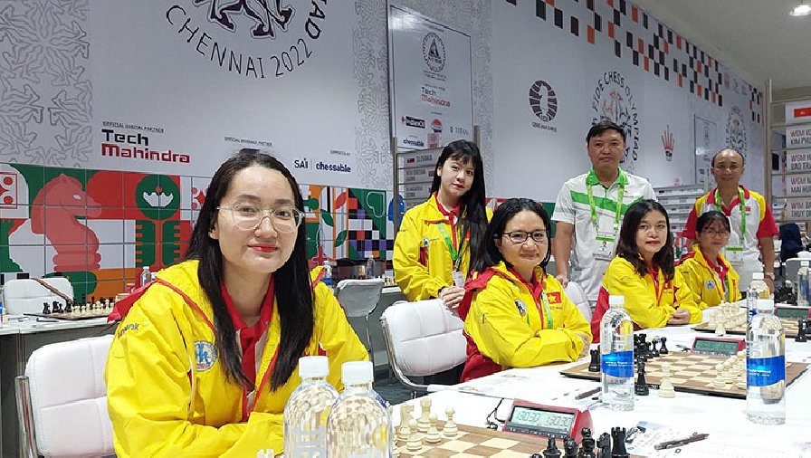 ĐT cờ vua nữ Việt Nam hòa đáng tiếc ĐT Bỉ tại Olympiad 2022