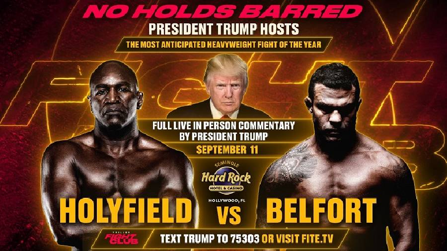 Cựu Tổng thống Donald Trump sẽ trở thành bình luận viên trận Evander Holyfield vs Vitor Belfort