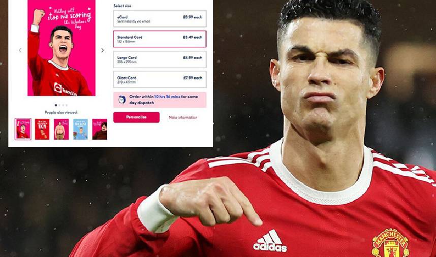 Moonpig ngừng bán thiệp ‘Không thể cản Ronaldo ghi bàn trong ngày Valentine’