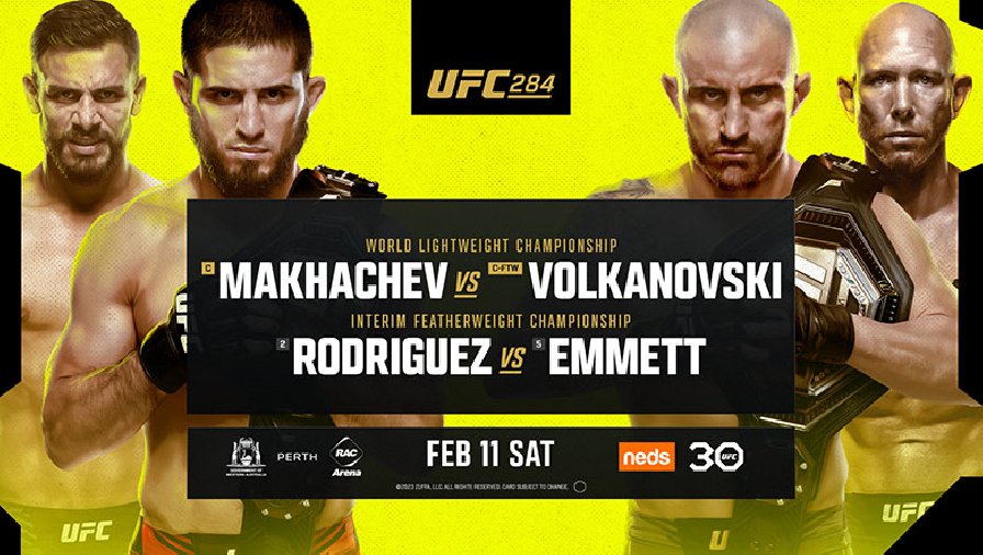 Xem trực tiếp UFC 284: Makhachev vs Volkanovski trên kênh nào?