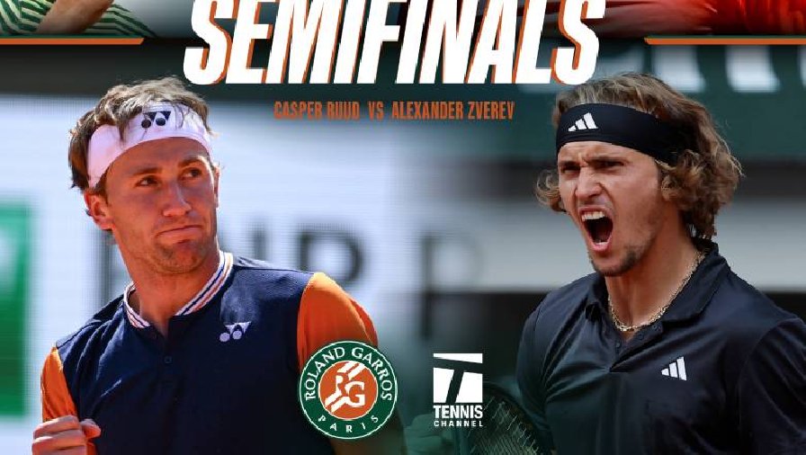 Nhận định tennis Zverev vs Ruud, Bán kết Roland Garros - 22h30 ngày 9/6