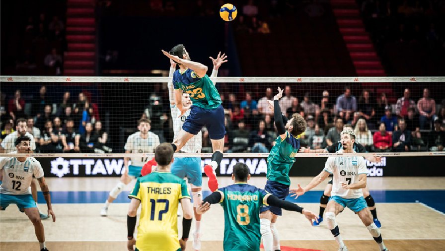 Tuyển bóng chuyền nam Brazil 'chết hụt' trước hàng xóm ở Volleyball Nations League 2023
