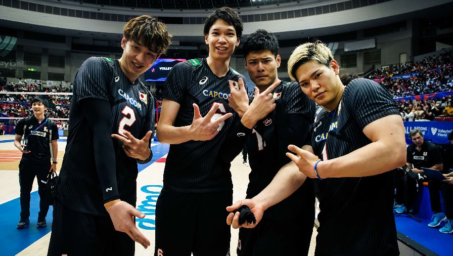 Tuyển bóng chuyền nam Nhật Bản ngược dòng hạ 'ông lớn' ở Volleyball Nations League 2023