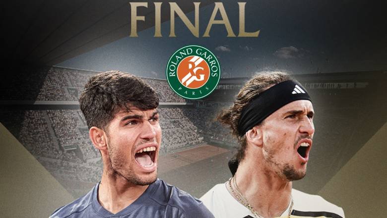Lịch thi đấu tennis hôm nay 9/6: Chung kết đơn nam Roland Garros - Alcaraz vs Zverev