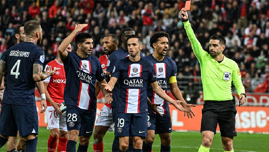 Kết quả Reims vs PSG: Ramos nhận thẻ đỏ, Les Parisiens đứt mạch thắng 