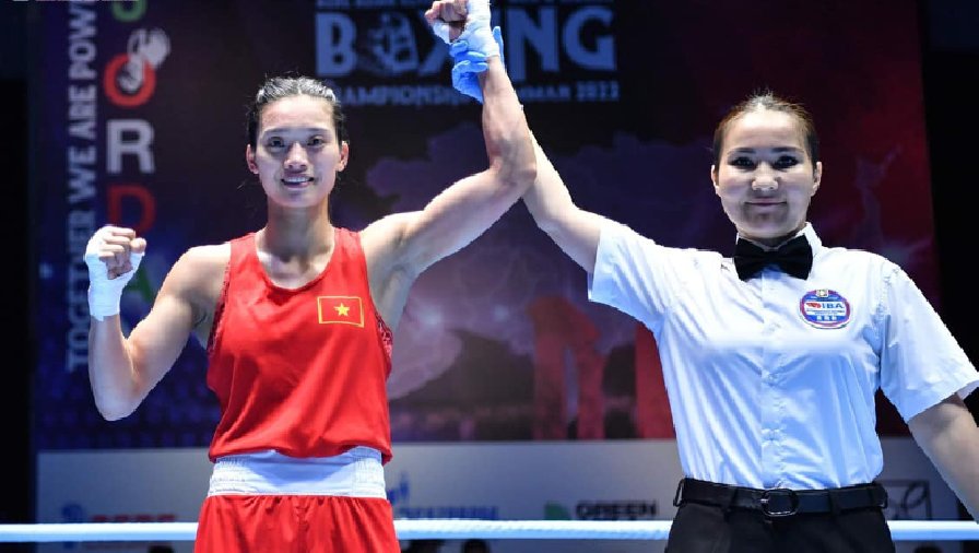 Nguyễn Thị Tâm được thưởng nóng sau khi vào chung kết giải Boxing vô địch châu Á