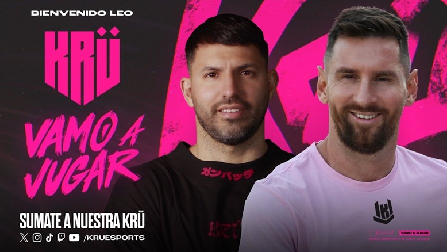 Nhận lời mời từ Sergio Aguero, Lionel Messi gia nhập KRU Esports