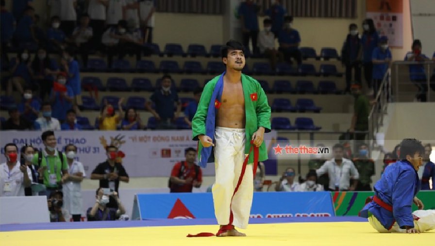 Chùm ảnh: Bộ đôi võ sĩ Kurash Việt Nam thắng knock-out tại SEA Games 31