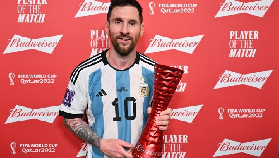 Messi lần thứ 3 giành giải cầu thủ xuất sắc nhất trận tại World Cup 2022