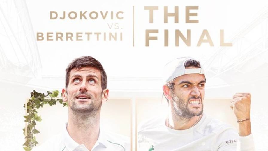 Lịch thi đấu tennis hôm nay 11/7: Chung kết Wimbledon - Djokovic vs Berrettini