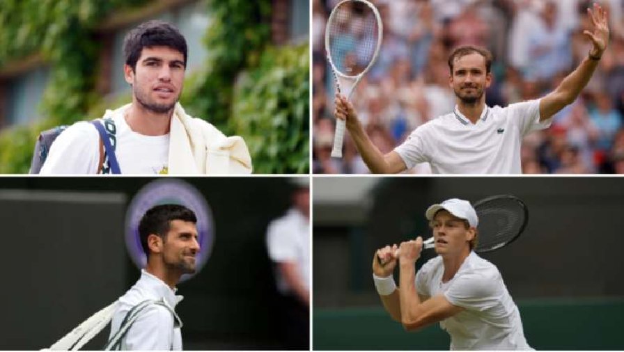 Lịch thi đấu tennis Tứ kết Wimbledon 2023: Djokovic vs Rublev, Alcaraz vs Rune