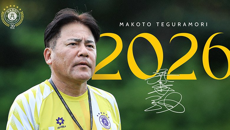 Hà Nội FC gia hạn thêm 1 năm với HLV Makoto Teguramori