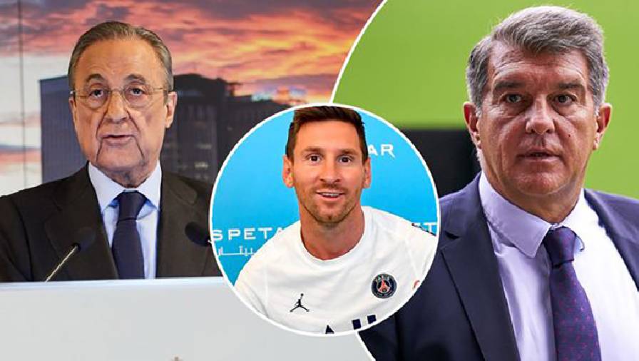 Chủ tịch Real Madrid phản pháo trước cáo buộc 'đẩy' Messi rời khỏi Barca