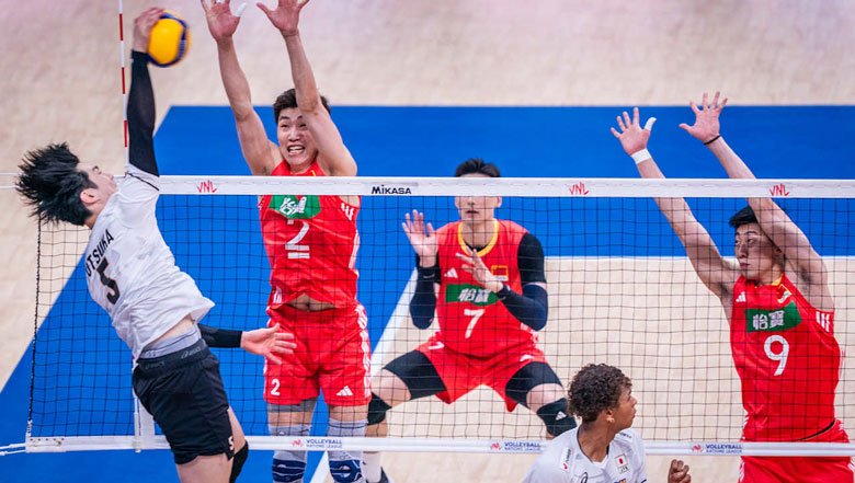 Bóng chuyền nam Trung Quốc thua trắng đội hình 2 của Nhật Bản ở Volleyball Nations League 2025