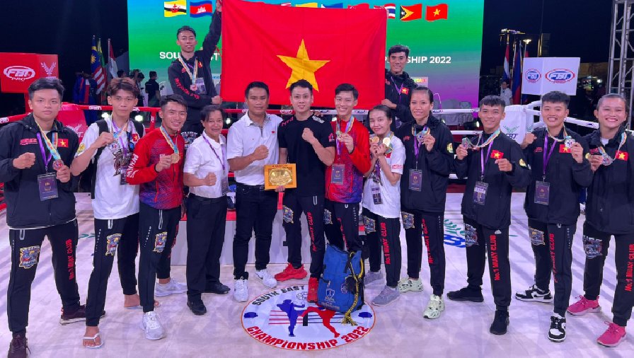 Tuyển Muay Việt Nam giành 4 HCV ở giải đấu tiền SEA Games 32