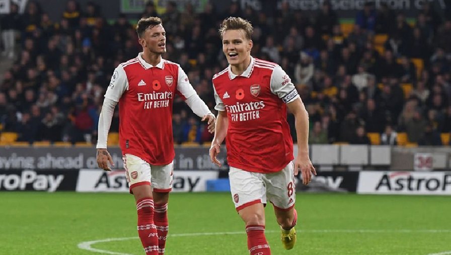 Kết quả Wolves vs Arsenal: Odegaard lập cú đúp, Pháo Thủ xây chắc ngôi đầu