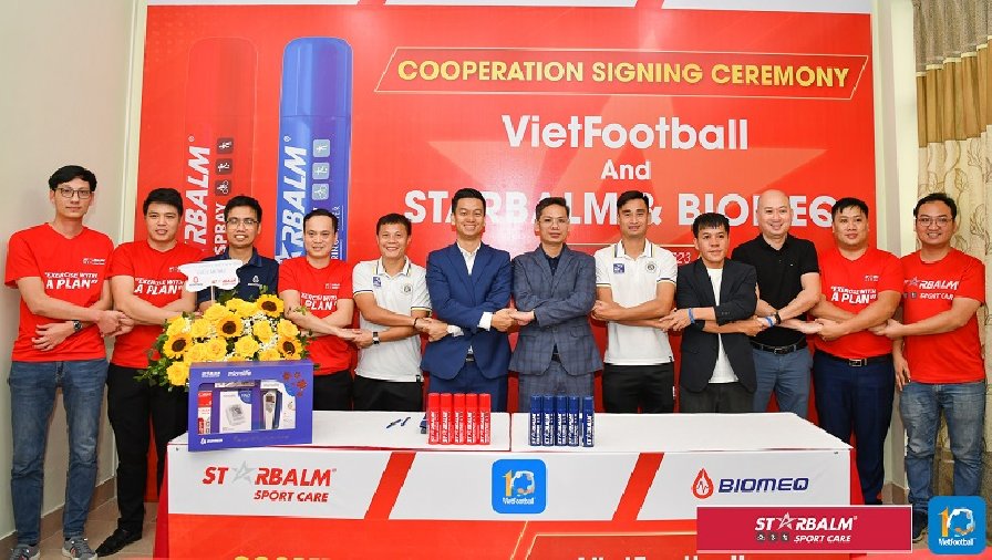 Vietfootball ký hợp đồng với thương hiệu chăm sóc thể thao STARBALM