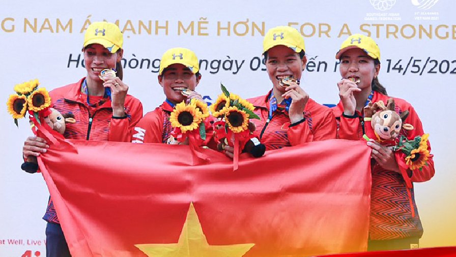 Rowing nữ Việt Nam giành trọn bộ 8 HCV, thống trị SEA Games 31