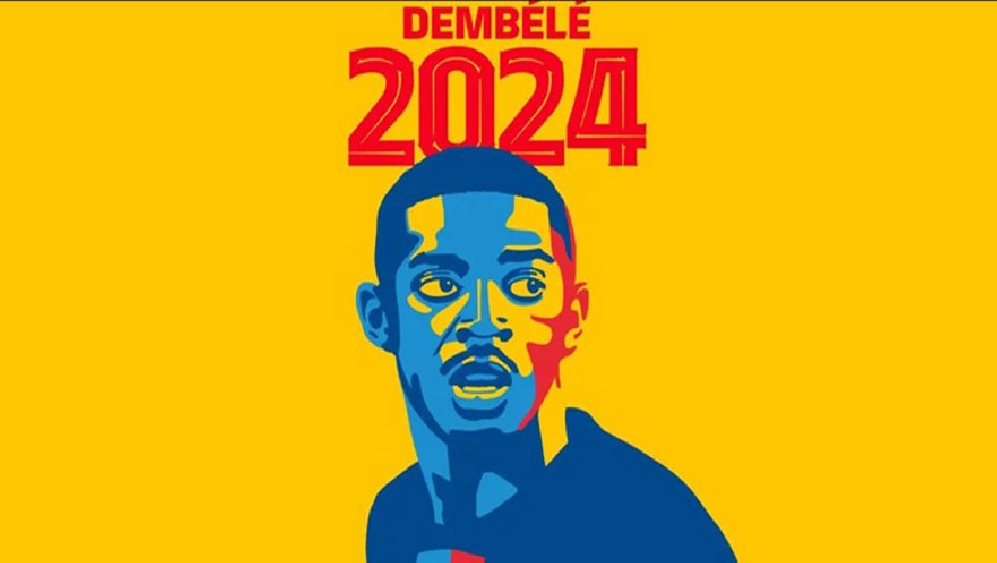 Dembele chính thức tái ký hợp đồng với Barca đến năm 2024