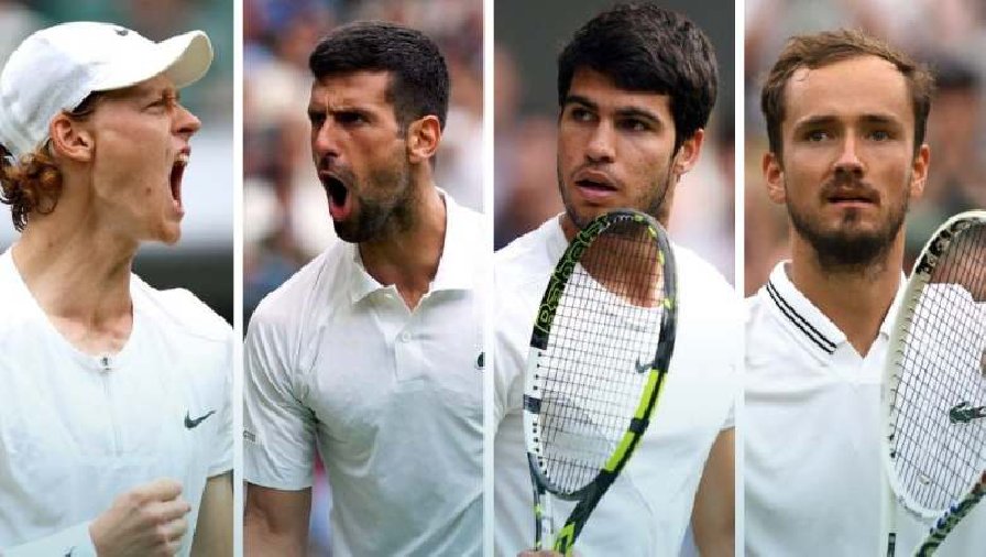 Lịch thi đấu tennis ngày 14/7: Bán kết Wimbledon - Djokovic vs Sinner, Alcaraz vs Medvedev