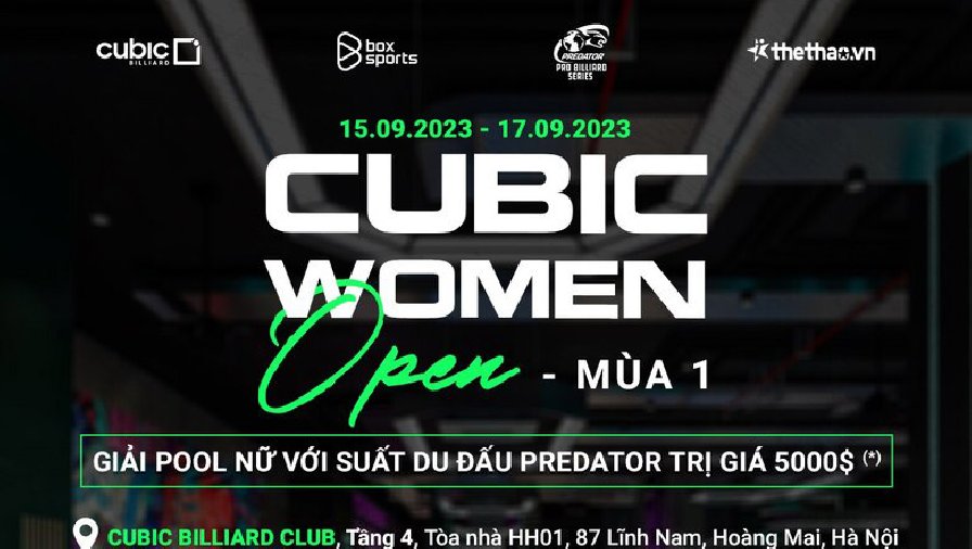 Lịch thi đấu Cubic Women Open Pool 2023 - Mùa 1