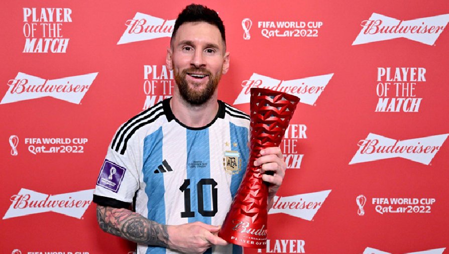 Messi lần thứ tư giành giải Cầu thủ xuất sắc nhất trận ở World Cup 2022