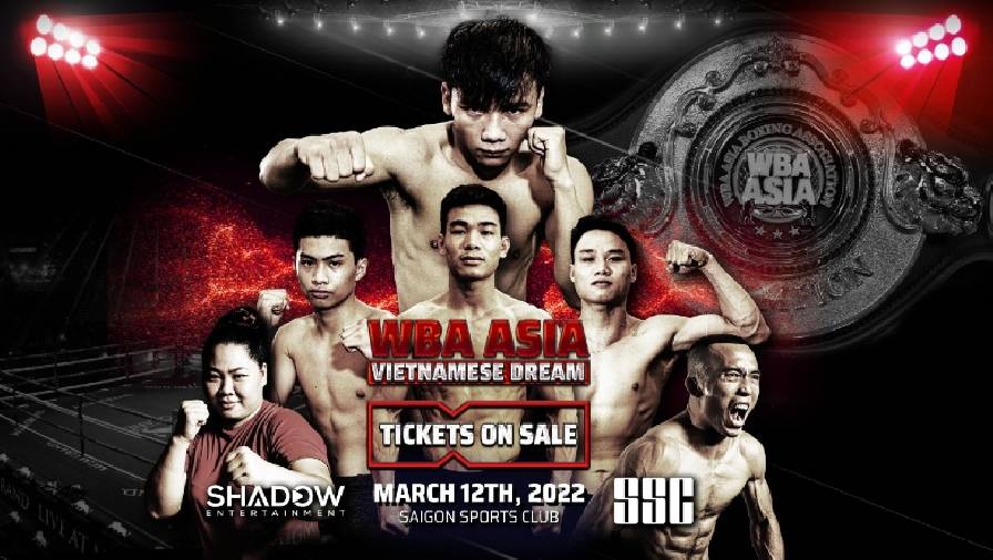 Lịch thi đấu, fight card sự kiện boxing WBA Asia: Lê Hữu Toàn - Kitidech Hirunsuk