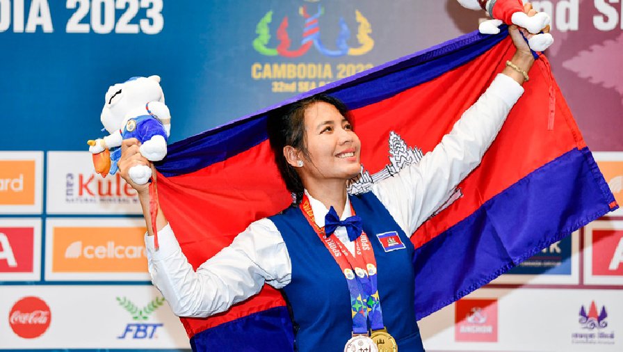 'Thánh nữ billiards' Sruong Pheavy dành hết tiền thưởng SEA Games 32 làm từ thiện