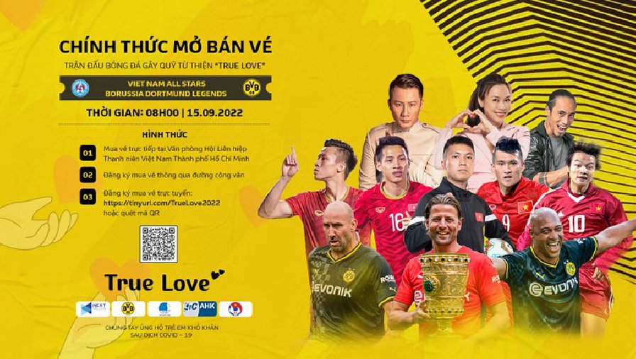 Vé xem trận Việt Nam Allstars vs Dortmund Legends giá bao nhiêu, mua ở đâu?