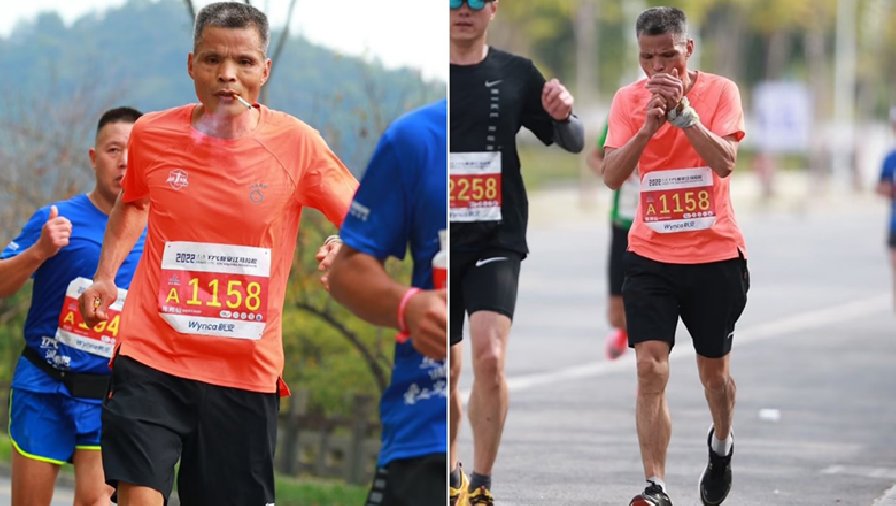 VĐV người Trung Quốc vừa hút thuốc lá vừa chạy marathon trong 3 tiếng rưỡi