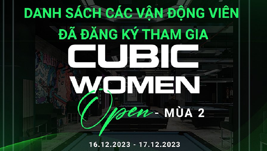 Danh sách các cơ thủ tham dự Cubic Women Open 2023 - mùa 2: Ngọc Lệ đối đầu các cơ thủ trẻ