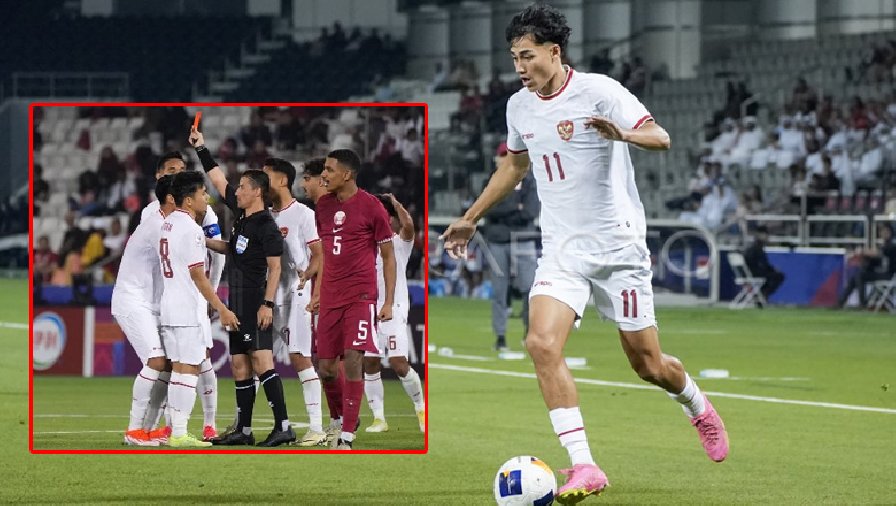Vì sao U23 Indonesia nhận 2 thẻ đỏ trong trận thua Qatar 0-2?