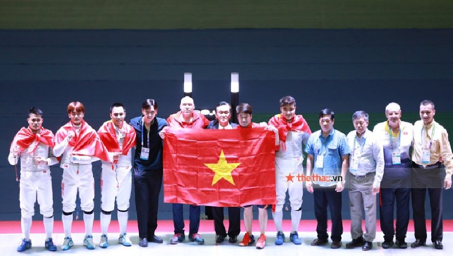 Việt Nam giành HCV đồng đội nam kiếm chém tại SEA Games 31