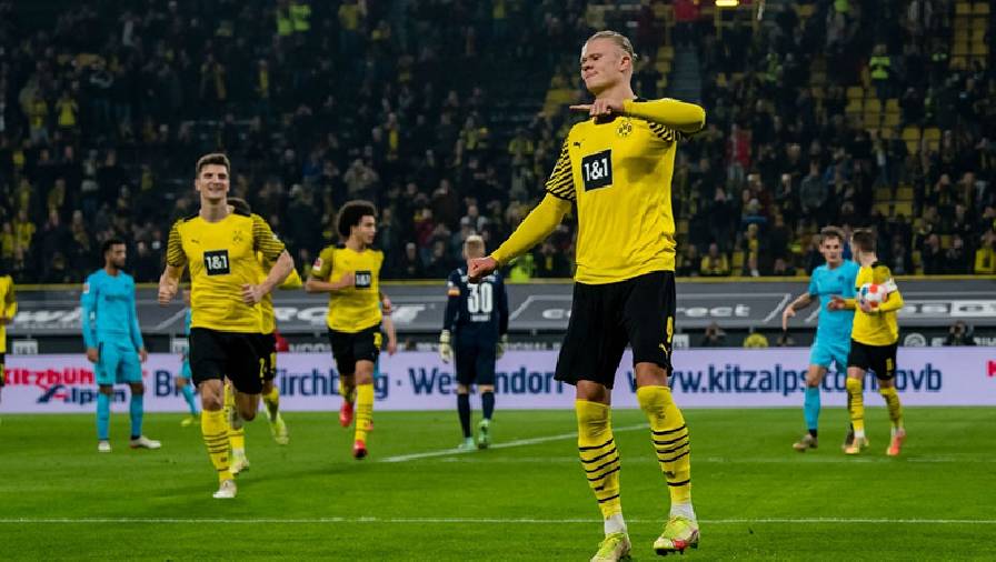 Haaland lập cú đúp, Dortmund nhẹ ngàng vượt qua đội cuối bảng