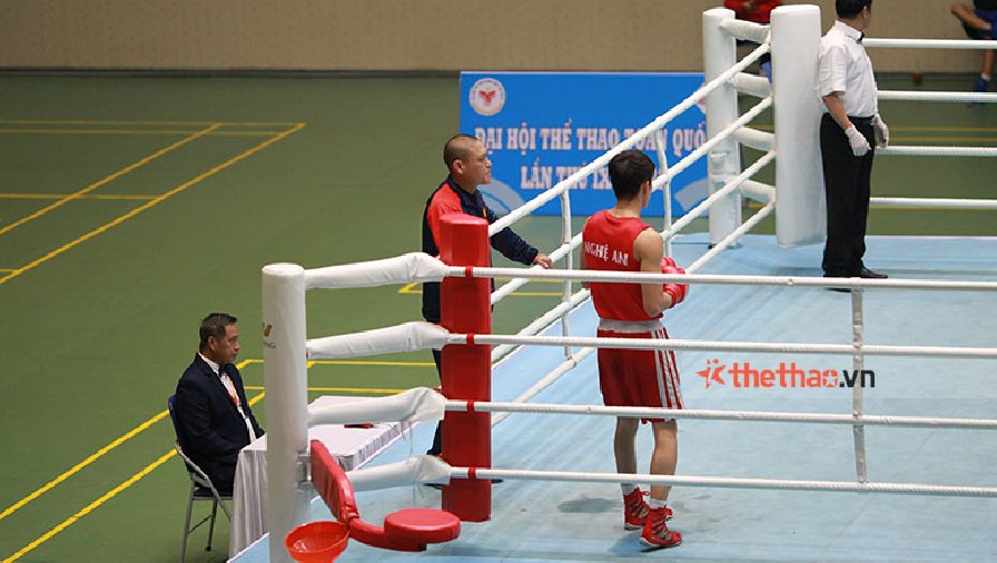 Boxing Đại hội: Võ sĩ Nghệ An Võ Xuân Hải thắng đối thủ ngay hiệp 1