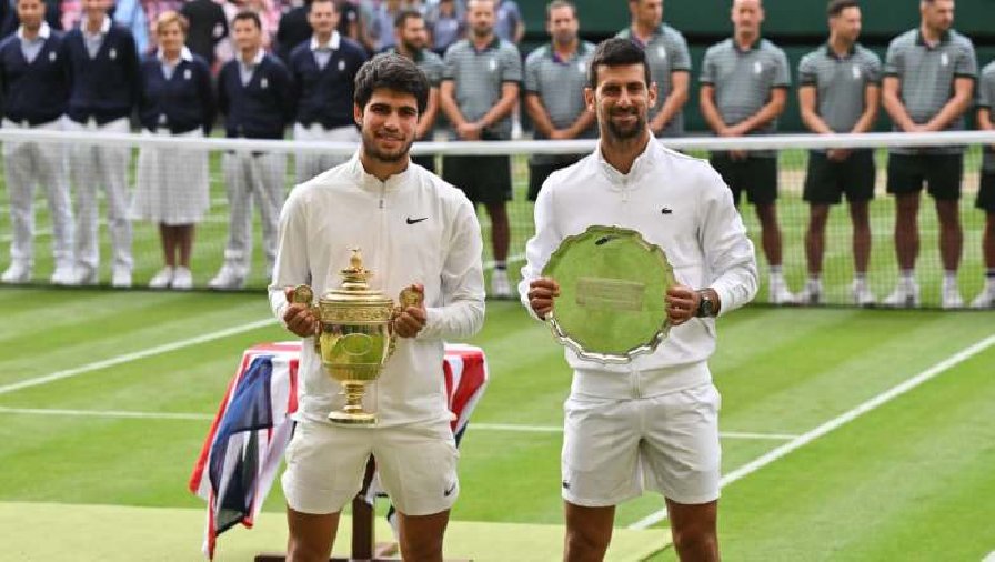 Alcaraz ngược dòng hạ Djokovic sau 5 set, lần đầu tiên vô địch Wimbledon
