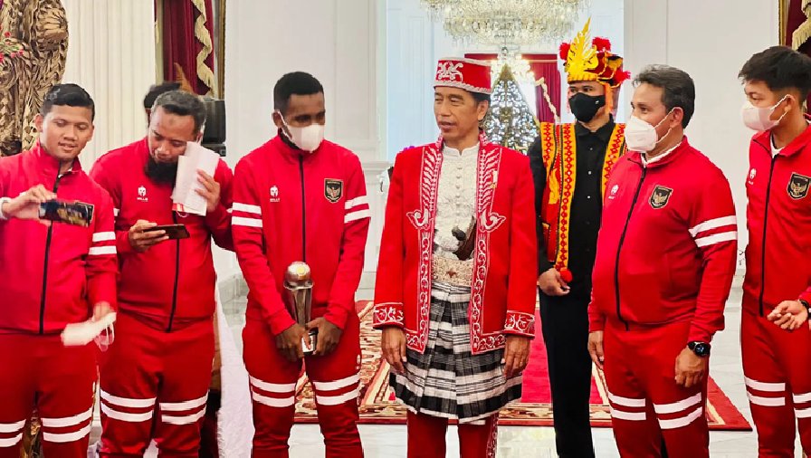 U16 Indonesia được vinh danh tại phủ Tổng thống sau chức vô địch Đông Nam Á