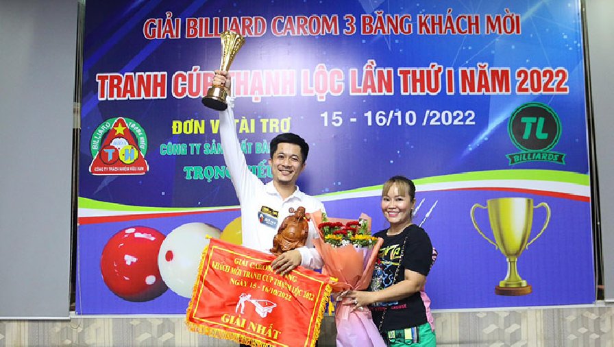 Nguyễn Văn Tài vượt qua Quyết Chiến, Đình Nại để vô địch  giải Carom 3 băng Cúp Thạnh Lộc