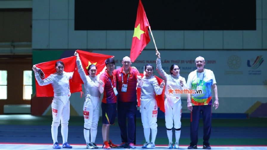 Việt Nam giành trọn bộ HCV ở nội dung kiếm chém tại SEA Games 31