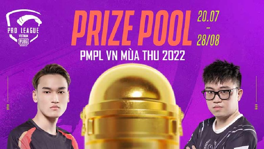 Giải đấu PUBG Mobile Pro League Việt Nam Mùa Thu 2022 có tổng giải thưởng lên tới 2 tỉ VNĐ